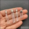 Charms Natural Rock White Crystal Quartz Stone Decorate Connecter Pillar Pendants Sier Gold Edge Trendy For Necklace Ear Jiaminstore DHC94