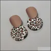 Charm Trendy Unique Polymer Clay Charms Leopard Drop Earrings For Women Cute Mticolor Round Pendant Dangle Earring Jewelry Delivery Dhzjp