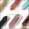 Charms Prodotto semilavorato Pilastro in pietra naturale Pendum Chakra Prisma esagonale Healing Crystal Reiki Point Pendenti per gioielli Drop Dhjnv