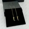 Orecchini a bottone con perle per donna Orecchini a forma di lettera con orecchini a forma di orecchini a forma di orecchini a forma di orecchini da sposa con pendente a forma di Y Orecchini classici in argento dorato 2023