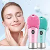 Silicone Sonic Facial Cleansing Brush - Mini Electric Exfoliating Tool for Deep Cleaning, Waterproof with Stand-Up Design