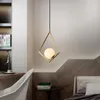 Pendant Lamps Chinese Style Marble Chandelier Single Head All Copper Modern Minimalist Restaurant Bar Bedroom Bedside Lamp