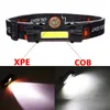 Scheinwerfer 2 Led COB kopf lampe auto inspizieren licht Led kopf lampe taschenlampe USB magnet arbeit licht stirnlampe USB aufladbare