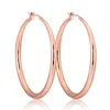 Orecchini a cerchio Ottone Oro rosa Cerchi colorati Grande grande creolo per le donne Ragazze Dichiarazione Gioielli Pendientes Aros Aretes Ohrringe