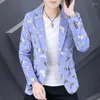 Garnitury męskie 2023 Spring Gilding Men Blazers Korean Slim Fit Business Casual Sull Jucking Odzież Office Social Office Tops