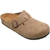 Lyxiga tofflor designer Birkinstocks Sandaler tyska boken tofflor Boston Toe Shoes Men's and Women's Shoes Boken läderkork tå toe toe toe toe