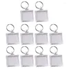 Porte-clés 10pcs Po Insert Clear Acrylique Photo Cadre de porte-clés pour porte-clés Diverses formes Keych vierge