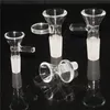 2 pezzi accessori per fumatori 10mm 14mm 18mm ciotole di vetro giunto maschio con manico ciotola in vetro scorrevole per bong