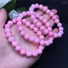 Strand Crystal Gem Stones Pink Shell Round Beads Good Quality Simplicity Bracelet Woman Jewelry