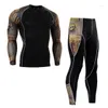 Running Sets 2023 18 Mens Skins Compression Skulls Printing Long Sleeve T Shirts And Pants Size S-4xl