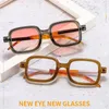 Óculos de sol Moda Square Rereo For Mull Men Luxury Clear Anti -Blue Light Glasses Frame Famale Tons de retângulo UV400