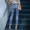 Jeans Femme Femmes Y2K Été Automne Stretch Ripped Distressed Skinny Taille Haute Denim Pantalon déchiqueté Pantalon Jeggings Dames Vaqueros