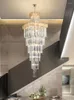 Lampade a sospensione Postmodern Light Lampadario di cristallo di lusso Villa Duplex Hollow Loft Piano intermedio Scala a chiocciola