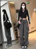 Kvinnor Streetwear Techwear Cargo Korean Harajuku Parachute Track Pants Men Tech Sweatpants Wide Leg Joggers Byxor Kläder