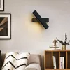 Wall Lamp Nordic Bedside Rotatable LED Black Bedroom Warm Living Room Bathroom Aisle