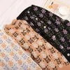 Suéter de punto para mujer Cárdigan de manga larga Top con estampado floral Cuello en V Moda Blanco Otoño para damas Harajuku Jerséis Prendas de punto