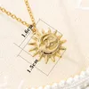 Pendentif Colliers Rétro Soleil Lune Collier ForWomen Chaîne En Acier Inoxydable De Mode Bijoux Ami Cadeaux Bff Collier Femme