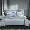 Set di biancheria da letto Grey Luxury 1000TC Cotone egiziano Curve Set da ricamo Copripiumino Copriletto Federe piatte / con angoli