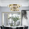 Pendant Lamps Postmodern Luxury LED Lights Living Room Nordic El Stainless Steel Ring Hanging Lamp Restaurant Bedroom Lighting