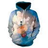 Hoodies masculinos n 2023 3D com personagens de desenhos animados Nuo Bo e Hip Hop Style para o outono da primavera