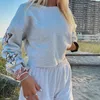 Women's Polos Women Two-piece Clothes Set Grey Butterfly Printed Pattern Pullover And Shorts With Pockets S/ M/ L