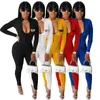 Womens Clothes Jumpsuits Letter Ironing Zipper Rompers Elastic Hip Lifting One-piece Pants Sports Fitness Yoga Suit