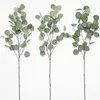 Decoratieve bloemen Silkblad Eucalyptus Kunstmatige groene bladeren voor bruiloft Decoratie Diy krans geschenk plakboeking planten planten nepbloem