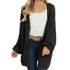 Women's Knits Fashion Women's Loose Casual Knit Mid-length Cardigan Solid Color Long-sleeved Sweater S/ M/ L/ XL For Autumn