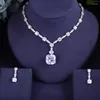 Set orecchini collana Jankelly Luxury 2 pezzi zirconi da sposa per donna Dubai Nigeria matrimonio in cristallo CZ