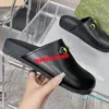 Mens chinelos de inverno em couro de lona designer slides plataforma sapatos plan￭cies homem sand￡lias externas internas masculino preto marrom sloaffers 61
