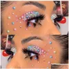 Temporary Tattoos Crystal Tattoo Sticker Glitter Eyeliner Eyebrow Makeup Face Eyes Diamond Rock Rhinestone 3D Stickers Drop Delivery Dhw0D