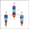 Pendant Necklaces 7 Chakra Pendum Stone Rainbow Pillar Charms Necklace Jewelry Making Hangings Fashion Wholesale Drop Delivery Pendan Dhlpo