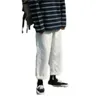 Primavera Estate 2022 Moda Denim Bianco Jeans Uomo Dritto Stile Hong Kong Alla Moda Allentato Marca Goccia Gamba Larga Casual Pantaloni Corti Me2319