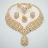 Zestawy biżuterii ślubnej Królestwo Masowe Afrykańskie Dubaj Gold Biżuteria Kobiety Afrykańskie koraliki Zestaw Nigerii Biżuteria Bridal Akcesoria ślubne 230217