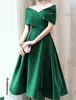 A-Line Short Prom Party Dresses 2023 Off Shoulder Velvet Christmas Knee Length Evening Formal Gowns Graduation Vestidos De Feast