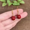 Charm Stud S925 silver natural anti-allergy versatile festive decorations Christmas earrings gift purple gold sand women's