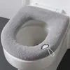 Cubiertas de asiento del inodoro espesas almohadillas de cojín almohadillas de baño calentador suave lavable