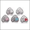 Charmes Coeur Amour Strass Snap Bouton Femmes Bijoux Résultats 18Mm Métal Snaps Boutons Diy Bracelet Bijoux En Gros Drop Deliv Dh2Ih