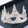 Tiaras Fashion Silver Color Pearls Round Crowns Crystal Rhinestone Princess Diadems Wedding Bridal Hair Accessories Tiaras Head Jewelry Z0220