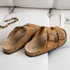 Designer BirkinStock Slippers Boku Bokek Summer Boke de duas barras Cork Men e Women Bokey Grost Bottom Casual Sandals