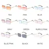 Solglasögon Bohosco Fashion Rimless Classic Retro Women Brand Designer Square Gradient Shades Lens Sun Glasses glasögon