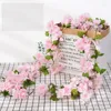 Decorative Flowers 230cm Long Artificial Cherry Blossom Vine Autumn Cane Backdrop Decor Silk Fake Rattan Garland For Wedding Home El