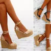 Sandalen vrouwen platform espadrille schoenen zomer hoge hakken wiggen gladiator sexy klinknagel enkelband dames pumps groot formaat