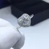 Cluster ringen klassiek 925 Sterling zilveren briljante snijpas diamant 1 d kleur moissanite hart verloving ring voor vrouwen sieraden