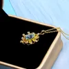 Kettingen Wind herstellen oude manieren Royal Pendant 925 Sterling Silver kettingen vrouwen holle kanten luchtblauwe topaz fijne ketting