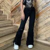 Women's Pants 2023 Fashion Y2k High Rise Waist Flared Trend Trouser Wide Leg Jean Summer Female Lady Women Korean Black Grunge Harem Spring