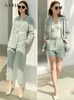 Womens Two Piece Pants Amii Minimalism Spring Office Lady Blazer Women Jacket Lace Vneck Tanks High Waist Pants Separately Female Shorts 12060909 230220