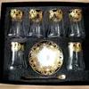 Cups Saucers 6 Set Turkish Tea Glasses Set With Spoon Coffee Cup Romantic Exotic Glass Kitchen Decoration Present Box