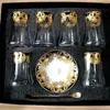 Cups Saucers 6 Sets Turkish Tea Glasses Set With Spoon Coffee Cup Romantic Exotic Glass Kitchen Decoration Gift Box