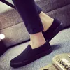 Dress Shoes Canvas Men Loafers Cool Young Man Street Black Breathable Casual Flat Slipon Plus Size N023 230220